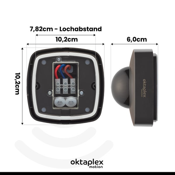 Oktaplex 360° Bewegungsmelder anthrazit IP65 für Außen und Innen Präsenzmelder 230V