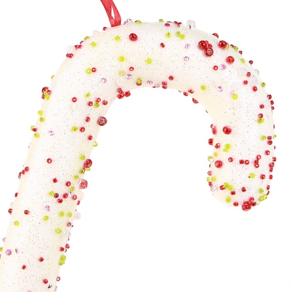 Dekorativer Zuckerstangen-Anhänger mit Streuseln für die Weihnachtszeit