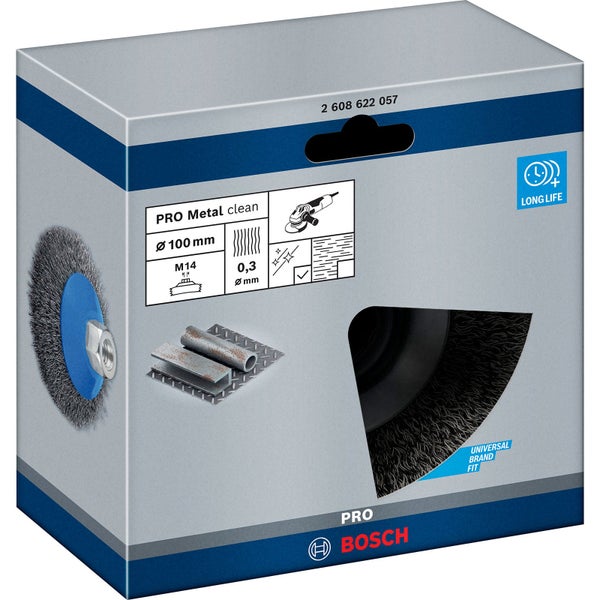 Drahtbürste für die Metallreinigung, 100 Millimeter, Verpackung