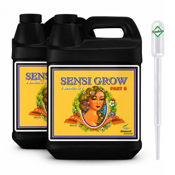 Advanced Nutrients Sensi Grow Teil B Pflanzenduenger in zwei Kanistern mit Pipette zur Pflanzenpflege