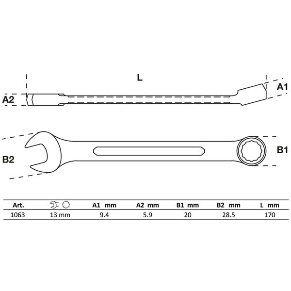 BGS Maul-Ringschlüssel SW 13 mm - 1063