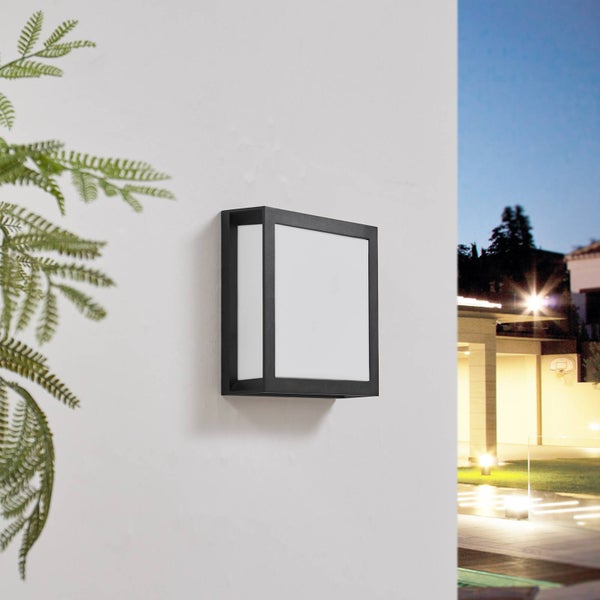 Lindby Wandleuchte außen Sivana (spritzwassergeschützt (Modern) in Schwarz aus Aluminium (2 flammig, E27) - Außenwandleuchten Wandlampe Led Außenlampe Outdoor für Außenwand/Hauswand