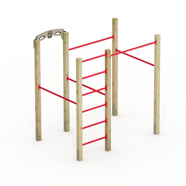 WICKEY FIT Base 615 – Outdoor-Fitnessgerät – rot