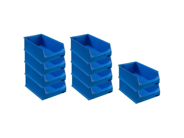 PROREGAL SparSet 10x Blaue Sichtlagerbox 5.0 HxBxT 20 x 30 x 50 cm 21,8 Liter Sichtlagerbehälter