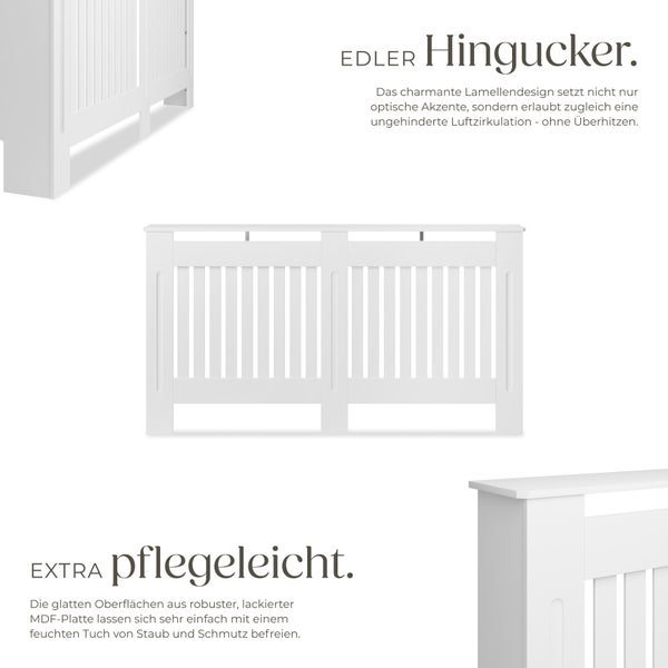 Heizkörperverkleidung aus MDF mit Lamellendesign
