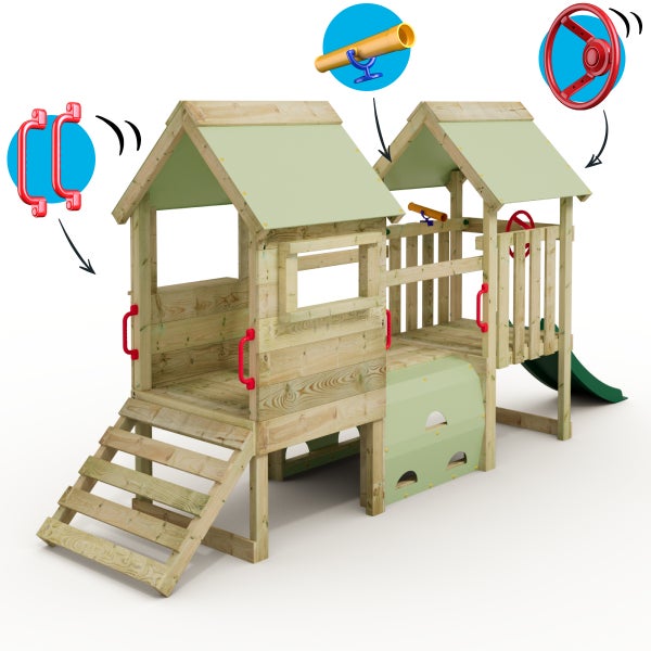 WICKEY Kleinkinder-Kletterturm My First Playground 2 mit Rutsche - pastell grün