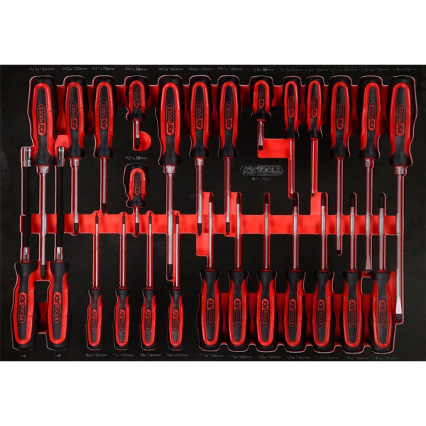 KS TOOLS Schraubendreher-Satz in Schaumstoffeinlage 27tlg. - 811.1027