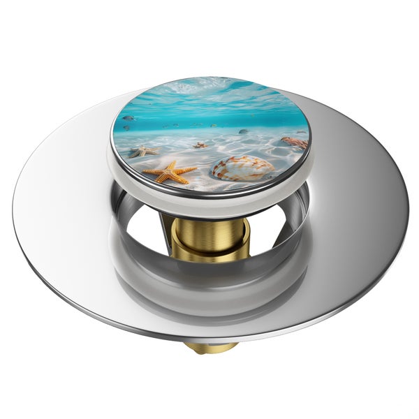 Ventilstopfen mit Strandmotiv für Waschbecken