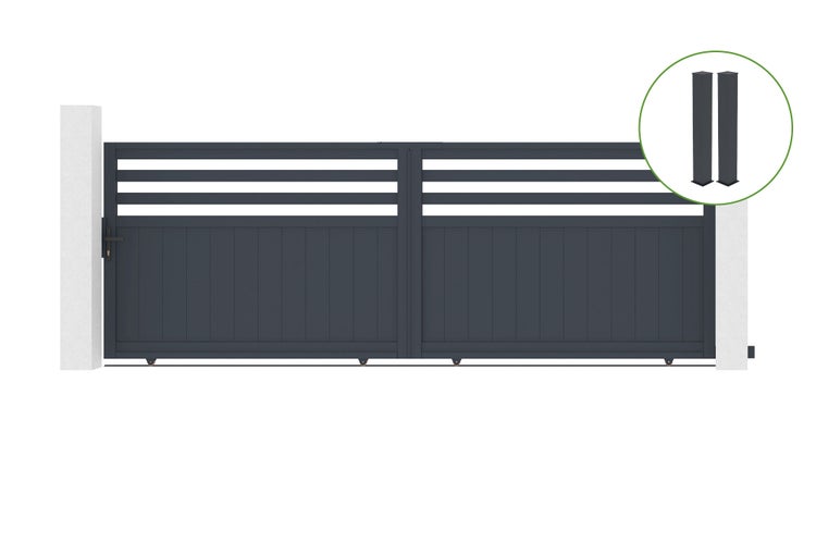 Doppelflügeltor mit Pfosten für den Garten