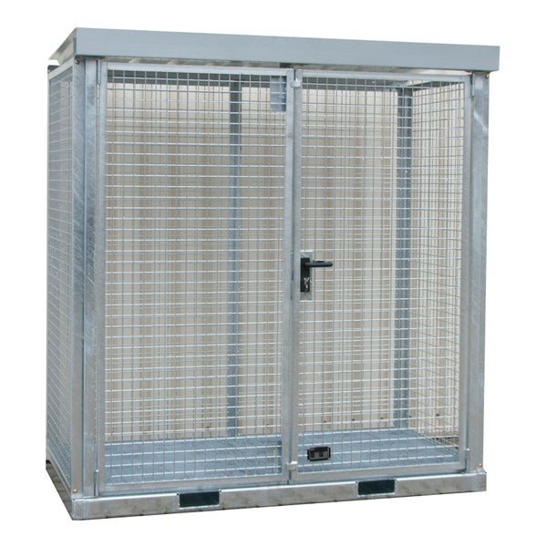 Bauer Gasflaschen-Container GFC-E/G M1 mit Gitterrostboden für 32x Gasflaschen Ø 230 mm