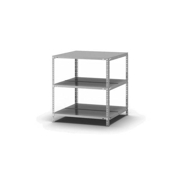 PROREGAL Aktenregal Schraubsystem Grundregal HxBxT 80 x 75 x 60 cm 3 Ebenen Fachlast 90 kg Mit Deckboden Beidseitig Nutzbar Verzinkt
