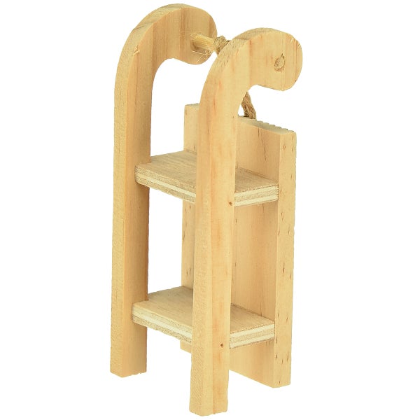 Dekorative Holzschlittenleiter mit zwei Regalböden für saisonale Dekoration