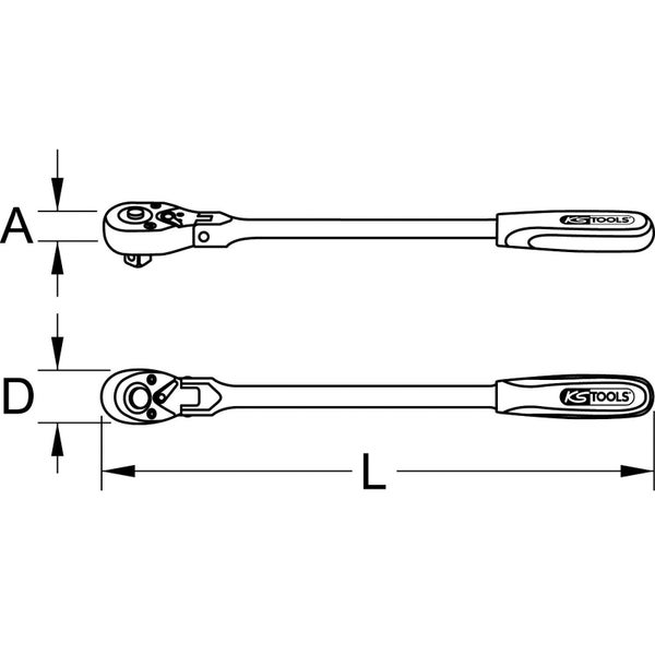 KS TOOLS 1/2 Gelenk-Umschaltknarre 72 Zahn - 914.1296