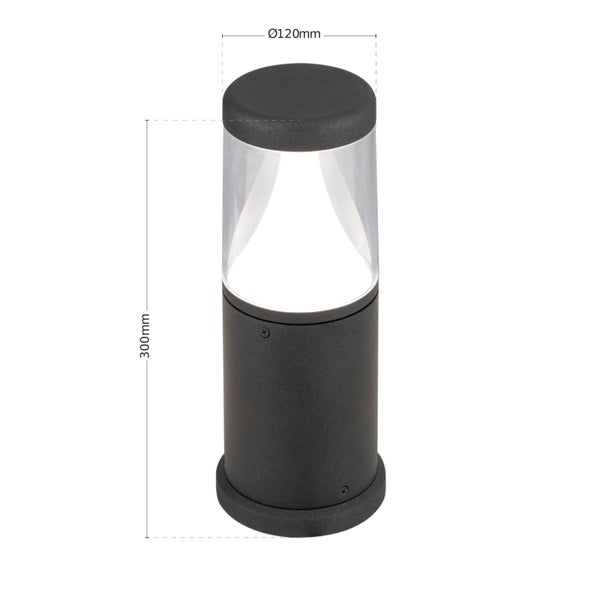 LED Außenleuchte Pollerleuchte 12x30cm Anthrazit