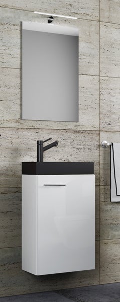 3tlg Waschtisch Slito SP Toilette schmal Schwarz