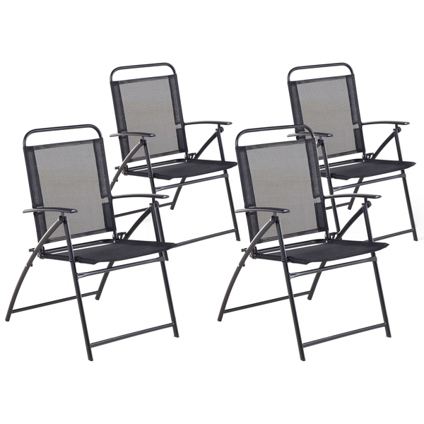 Gartenstuhl 4er Set LIVO Metall Schwarz