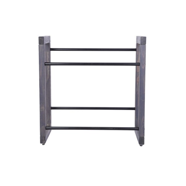 PROREGAL Getränkekistenregal HARZ HxBxT 85x82x35cm 4 Kisten auf 2 Ebenen Massives Kiefernholz Grau geölt