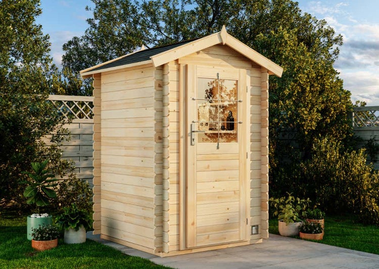 Alpholz Gerätehaus Huron Gerätehaus aus Holz, Geräteschrank mit 19 mm Wandstärke, Gartenhaus mit Montagematerial