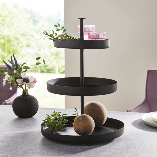 FRANK FLECHTWAREN | Etagere Black, METALL, 30 x 30 x 42 cm