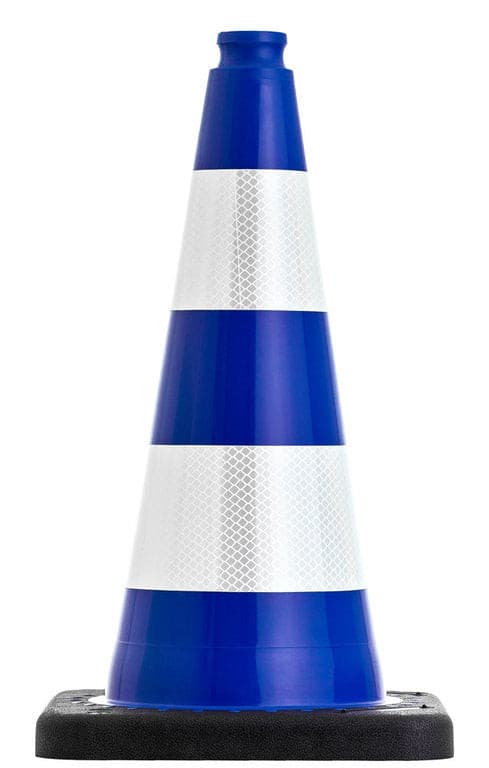 UvV FLEX Leitkegel blau | Höhe: 50 cm | flexibler Leitkegel | Warnkegel, standsicher &gt;2 kg | hochwertiger farbiger PVC Leitkegel / Teilreflex RA1