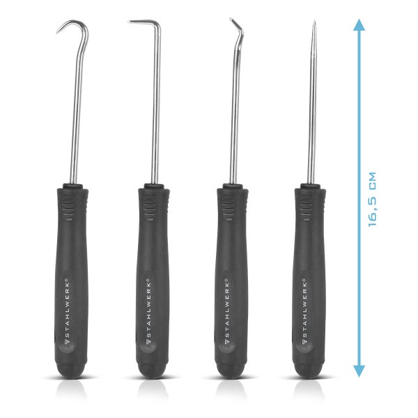 STAHLWERK Haken-Werkzeug-Set 8-tlg. Haken-Satz Nadelhaken Dichtungshaken Pickset