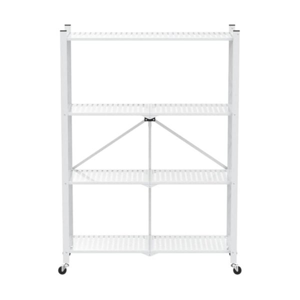 BERLINLODGE KLAP klappbares Regal 4 Fachbäden Belastbarkeit 200 kg HxBxT 127 x 72 x 34 cm Weiß Klappregal