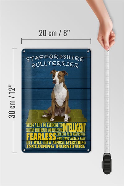 Blechschild Spruch 20x30cm Staffordshire Bullterrier Hund