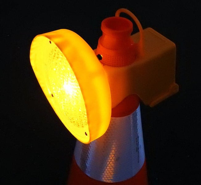 CONY Warnleuchte für Leitkegel LED Blinkleuchte gelb / ohne Batterie