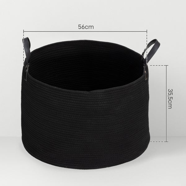HOMCOM Wäschekorb 88L Klappbar Wäschebox mit Griff, Wäschesammler für Badezimmer, 56 x 56 x 35,5 cm, Schwarz