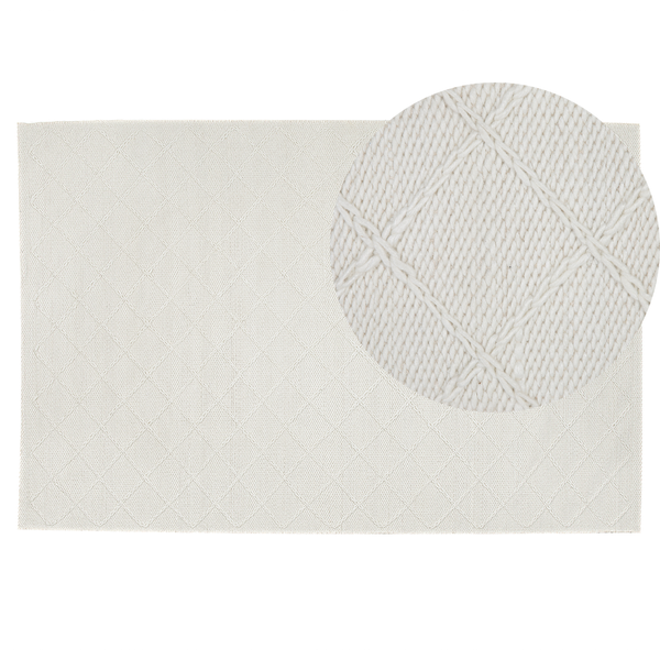 Teppich ELLEK Weiß 140 x 200 cm Wolle