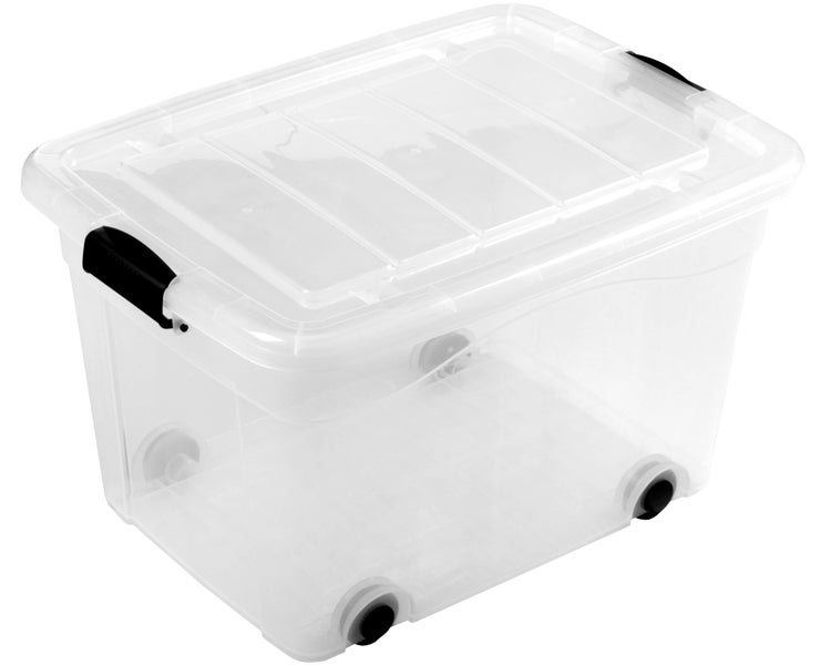 Ondis24 2x Rollcontainer Rollbox 60 Liter transparent