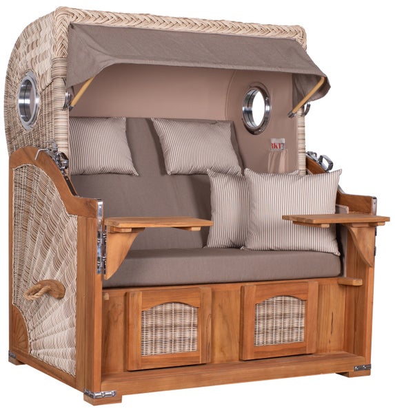 Strandkorb Rantum Grande Teak PE shell Dessin 534