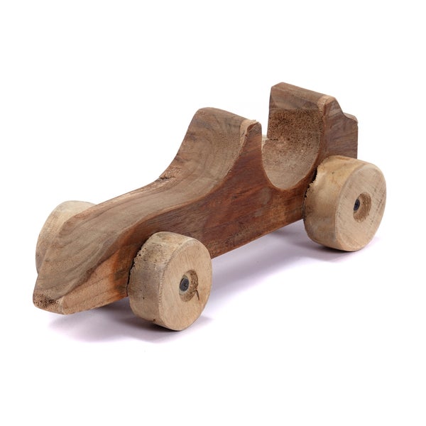 Skulptur Speedy Auto-Figur 30cm, Mahagoni Massivholz naturfarben