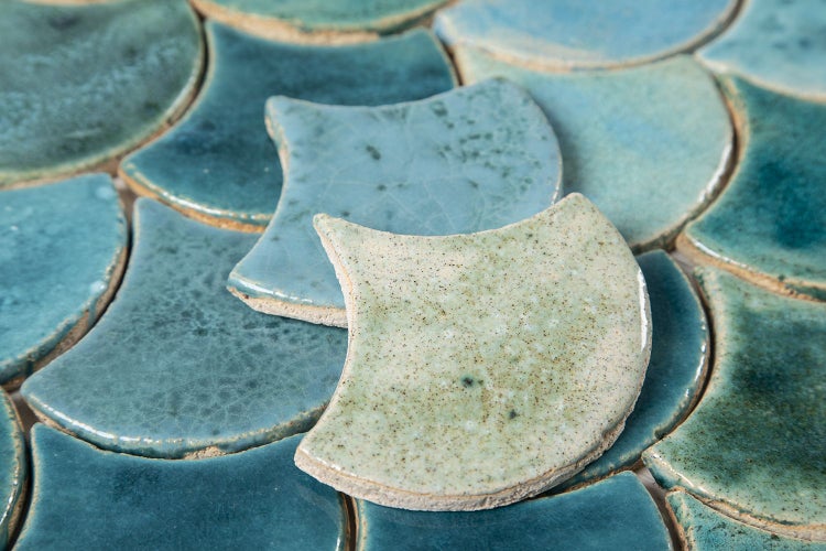 Mosaikfliesen in Fächerform