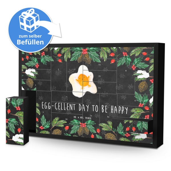 Mr. & Mrs. Panda Befüllbarer Adventskalender Spiegelei Ei - Schwarz