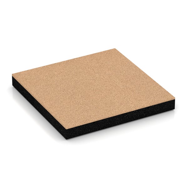 Quadratische Trittschalldämmplatte aus Kork und Schaumstoff