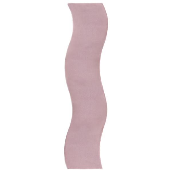 Weicher, wellenförmiger Läufer in Rosa mit flauschiger Oberfläche und konturierten Kanten.