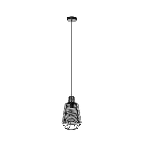 Lucande Pendelleuchte Tinko (Retro, Vintage Antik) in Schwarz aus Aluminium (1 flammig E27) - Deckenlampe Esstischlampe Hängelampe Hängeleuchte Wohnzimmerleuchte