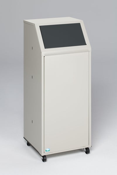 PROREGAL Robuster Wertstoffsammler Mit Einwurfklappe Für Restmüll Fahrbar 69 Liter HxBxT 105 x 45,5 x 45,5 cm Verzinkter Stahl Anthrazit