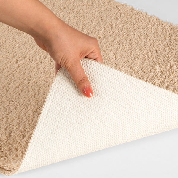 Waschbare Rutschfeste Badezimmer Teppich Beige 80x50 cm JUNE