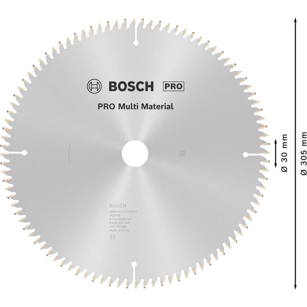 Bosch Pro Multi Material Kreissägeblatt, 305 Millimeter Durchmesser