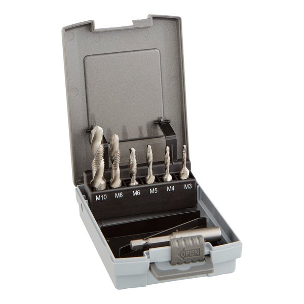 Werkzeugstore24 Logo auf einem Kombi-Werkzeug-Set M3 bis M10 mit Adapter