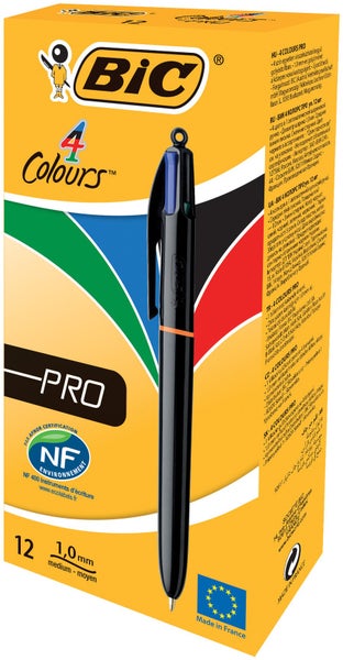 BIC Kugelschreiber 4 Colours PRO 0.4mm, 12er Set