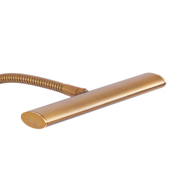 Goldfarbene Bilderleuchte mit flexiblem Arm