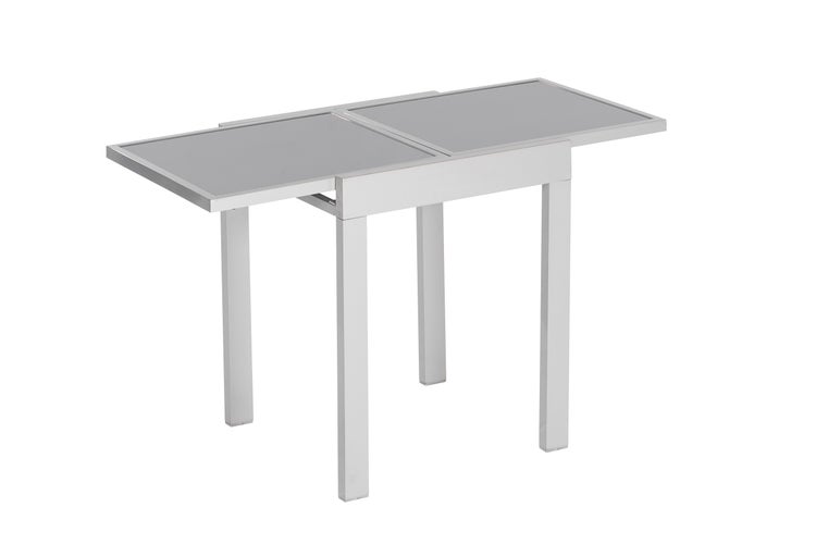 Balkonausziehtisch, 65 (130) x 65 cm, silber