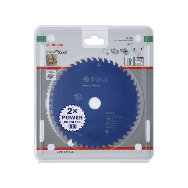 Bosch Kreissägeblatt Expert for Wood für Akku-Handkreissägen 160 x 1,5 x 20 mm 48 - 2608644505