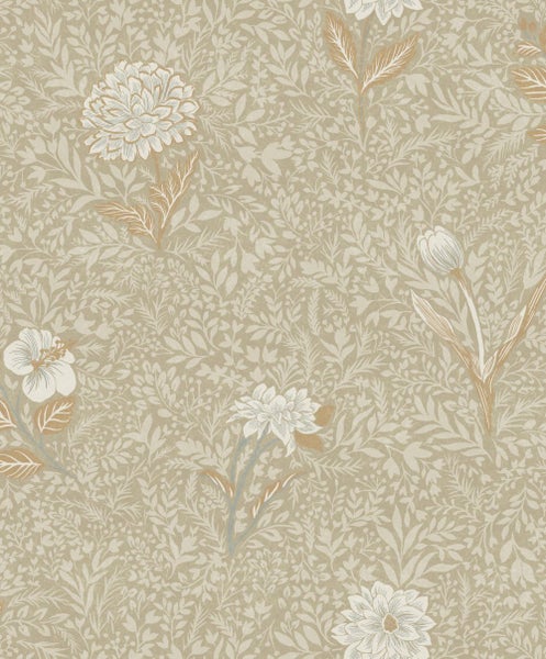 Masureel Tapete Blumen Beige - 53 cm x 10.05 m - 632012