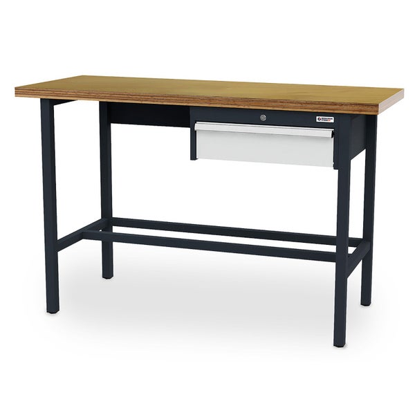 Werkbank mit Schublade und Holzplatte