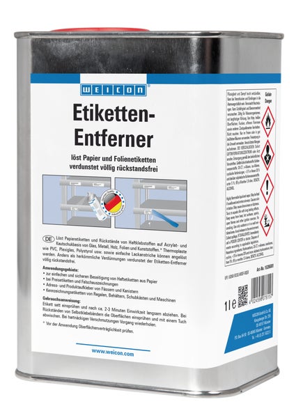 WEICON Etikettenentferner | für Papier- und Haftetiketten | 1 L | farblos, transparent