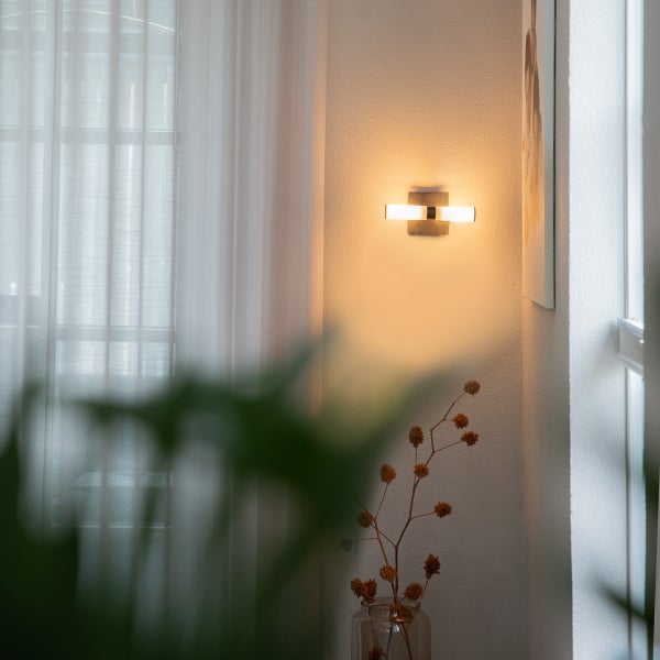 Moderne Wandleuchte schwarz IP44 2-flammig - Bath